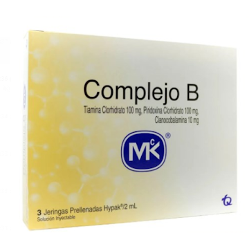 //Complejo B 100mg Ampolletas Caja x3Amp. MK Vitamina B1 B6 B12           