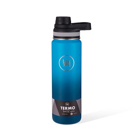 Termo 24 Oz Turquesa-Azul Tapa Boquilla Uruyen Caja x 1 Cuerpo de acero inoxidable 304 Doble pared.Conserva el frío y el calor por horas.Lavar a mano.Libre de BPA