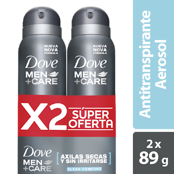 Desodorante Aerosol Dove Clean Comfort x 89 gr x 2 und  