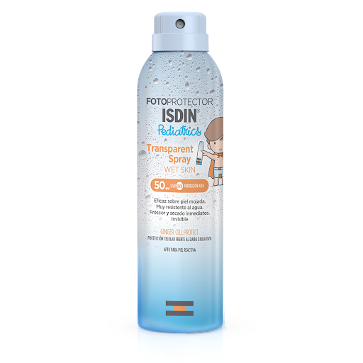 Fotoprotector Corporal Isdin Pedriatics Transparent Spray Wet Skin Spf 50 Frasco Con Spray x 250 ml