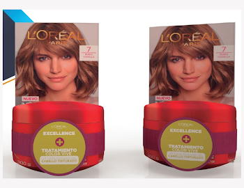 Oferta Tinte Loreal   Excellence 7 Rubio Vainilla + Tratamiento Color Vive 