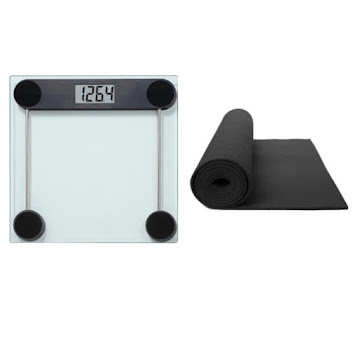 Solo Online Bascula Extragrande   Plataforma Vidrio Templado 6mm + Colchoneta Yoga Color Negro 