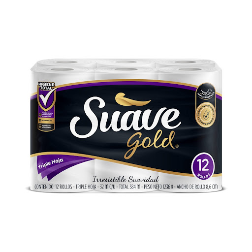 Papel Higiénico Suave Gold 32m Triple Hoja x 12 und