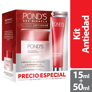 Cremas Ponds Age Miracle Dia x 50 ml + Crema Ojos x 15 ml  