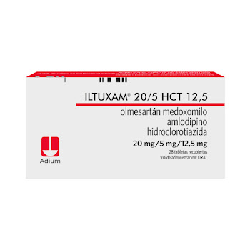 Iltuxam Hct Olmesartán + Amlodipino + Hidroclorotiazida 20mg/5mg/12,5mg Adium Caja x 28 Tabletas  