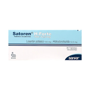 Satoren H Forte Losartán Pótasico + Hidroclorotiazida 100mg/12.5 mg Bussie Caja x 30 Tabletas  