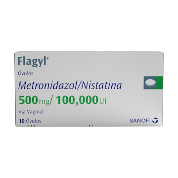 **Flagyl Nistatina 500Mg/100.000UI Caj.x10Ovu.SAN Metronidazol Nistatina  