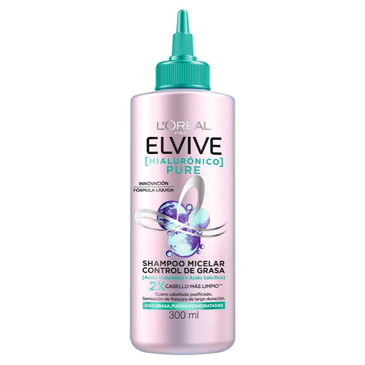 Shampoo Elvive Pure   Acido Hialurónico Control Grasa x 300 ml