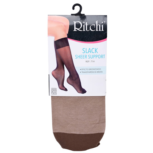 Medias Ritchi Slack Sheer Support Lycra Única Café x 1 und