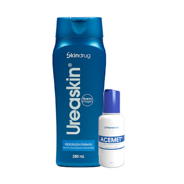 Crema Ureaskin   Hidratante Corporal Con Urea Y Gluconolactona X 280ml + Gel Antibacterial Acemet X 60ml 