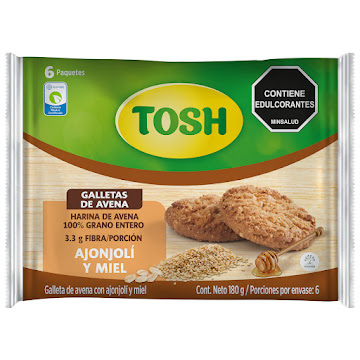 Galleta Tosh Avena Miel Ajonjoli Bolsa x 6 und  