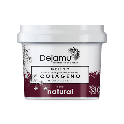 Yogur Griego Dejamu Natural Sin Azúcar Con Colágeno x 330 gr