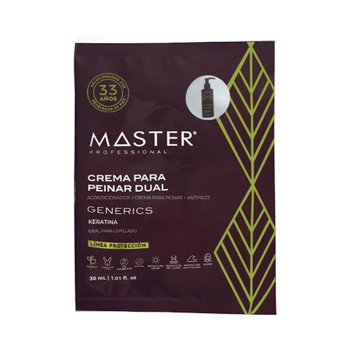 Crema Para Peinar Dual Keratina Generics Sobres 4 Uds x 30 ml MASTER PROFESSIONAL Sobres 4 Uds x 30 ml x 4 Uds Crema Para Peinar Dual Keratina Generics Sobres 4 Uds x 30 ml

Desenreda, hidrata y controla el frizz sin generar peso al cabello. Sus ingredientes naturales restauran la fibra capilar y estimulan su 