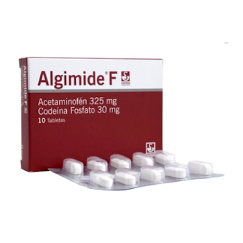 Algimide F Acetaminofén + Codeína Fosfato 325mg/30mg Siegfried Caja x 10 Tabletas  