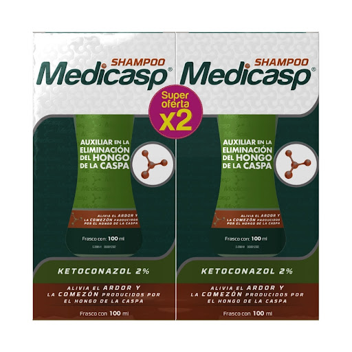 Shampoo Capilar Medicasp Anticaspa Ketoconazol 100 ml x 2 und