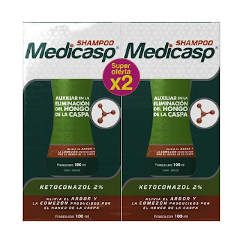 Shampoo Capilar Medicasp Anticaspa Ketoconazol 100 ml x 2 und  