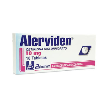 Alerviden Cetirizina Diclorhidrato 10 mg Biochem Caja x 10 tabletas  