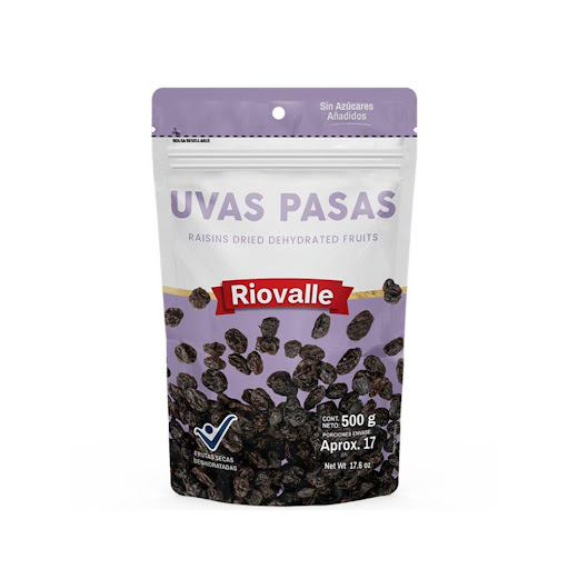 Uvas Pasas Riovalle Mediana 500 g  Riovalle Bolsa x 1 