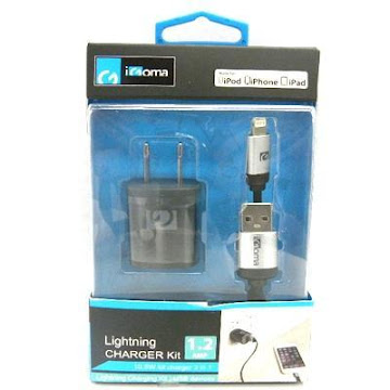 CARGADOR IGOMA  IPHONE 5    2 EN 1 NEGRO X1.2 AMP X1UND.                 