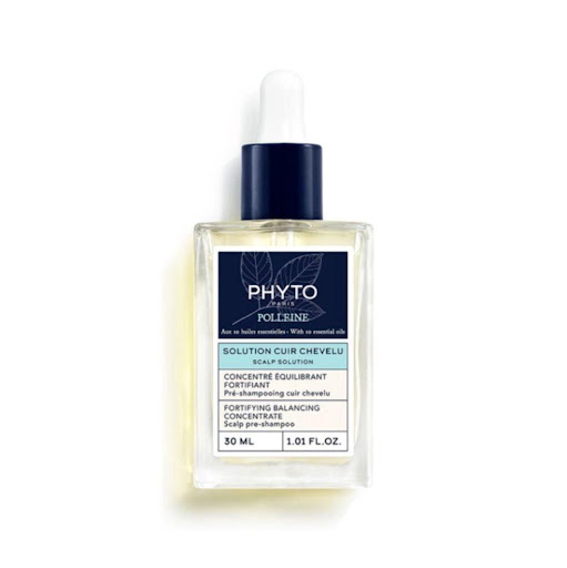 Concentrado Equilibrante para Cuero Cabelludo Phyto Polleine 30ML Phyto caja x 1 Tratamiento icónico 100% de origen vegetal, POLLEINE es un concentrado para el cuero cabelludo con 10 aceites esenciales purificantes y revitalizantes. Este tratamiento antes del champú equilibra, for