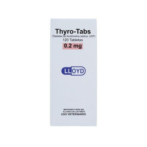 THYRO-TABS 0,2 MG 120 TABLETA THYRO-TABS  x 120 Primera y única marca de Levotiroxina canina aprobada por la FDA. La levotiroxina T4 es una hormona tiroidea que circula de forma natural y que es producida por la glándula tiroides canina. La levotir