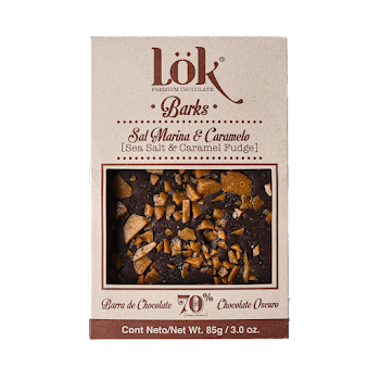 Barra de Chocolate Lok   70% Sal Marina Caramelo x 85 gr 