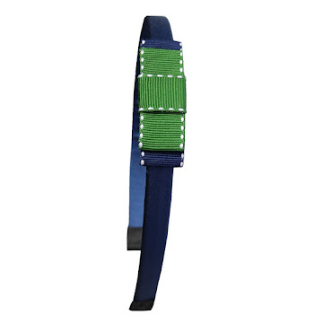 Solo Online Diadema Escolar Forrada   En Satin   Mono Azul Y Verde 