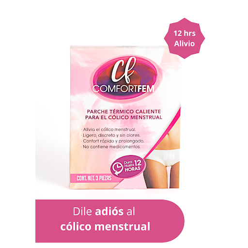 Parche Térmico Comfortfem Para Cólico Menstrual x 3 und
