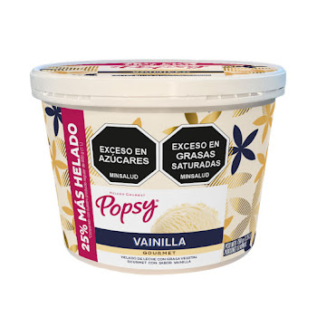 Helado Popsy De Vainilla x 750 gr  
