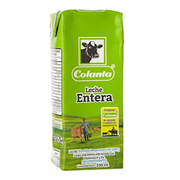 Leche Entera Colanta Caja x 200 ml  