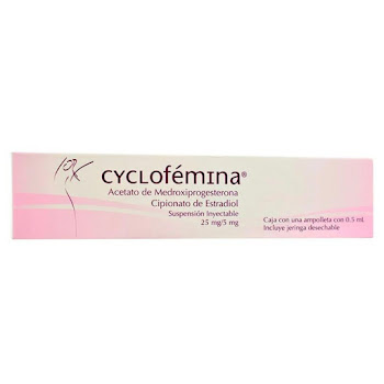 Cyclofémina Estradiol + Medroxiprogesterona 25mg/5mg Ortix Caja x 1 Ampolla  
