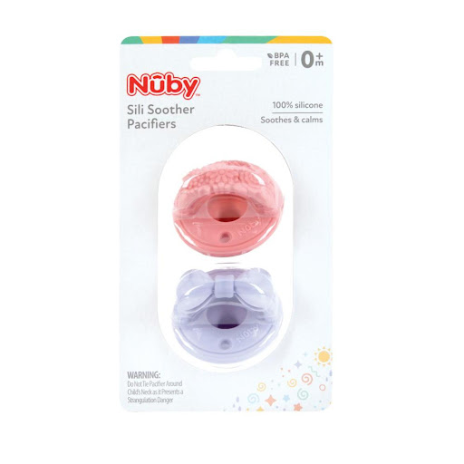Chupo De Silicona X Dos Unidades 0 + Meses Rosa Lila Nuby Blister x 2 undefined