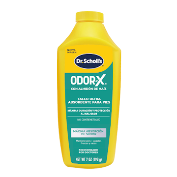 Talco Ultra Absorbente para Pies Dr. Scholl´s con Almidón de Maíz Odor-X Frasco x 98 gr  