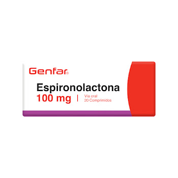 Espironolactona 100 mg Genfar Caja X 20 Tabletas.  