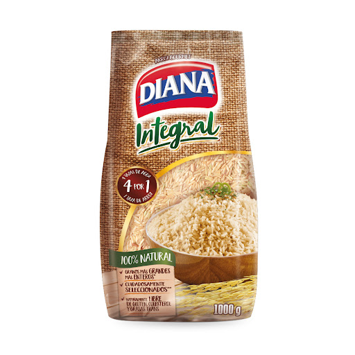 Arroz Integral Diana 100 % Natural Paquete x 1000 Gr