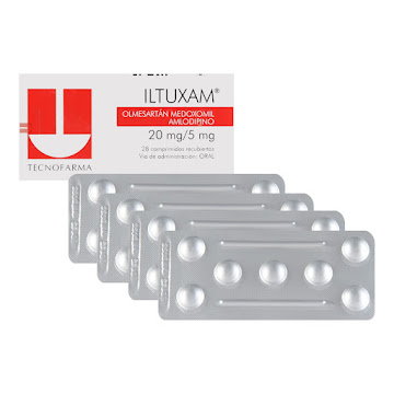 Iltuxam Olmesartán Medoxomil + Amlodipino 20mg/5mg Tecnofarma Caja x 28 Comprimidos  