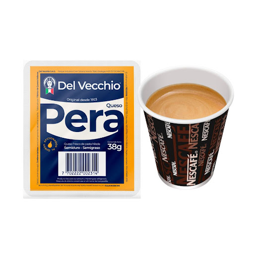 COMBO Fracc Queso Del Vecchio Pera 38Gr Vaso + Bebida Capuccino Nestle X 7Onzas