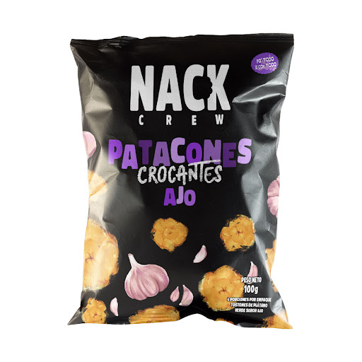 Patacones Crocantes Nack   Crew Ajo Paquete x 100 gr