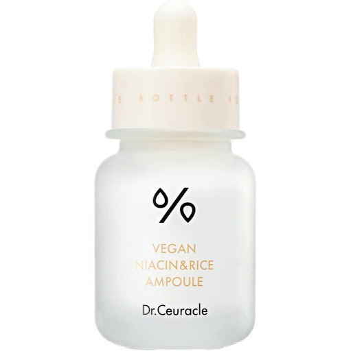 Dr Ceuracle Ampolla Vegana de Niacina y Arroz 30 mL DR CEURACLE CAJA x 1 Ampolla iluminadora con 2% de Niacinamida y Extracto de ArrozAyuda a unificar el tono Disminuye manchas causadas por el sol, acné o irritación Suaviza y mejora la textura de la pielTextura de rápida a