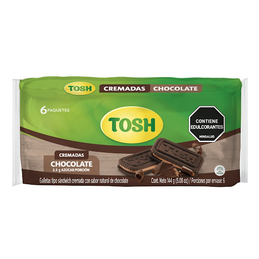 Galletas Tosh Cremadas Chocolate Paquete x 144 gr