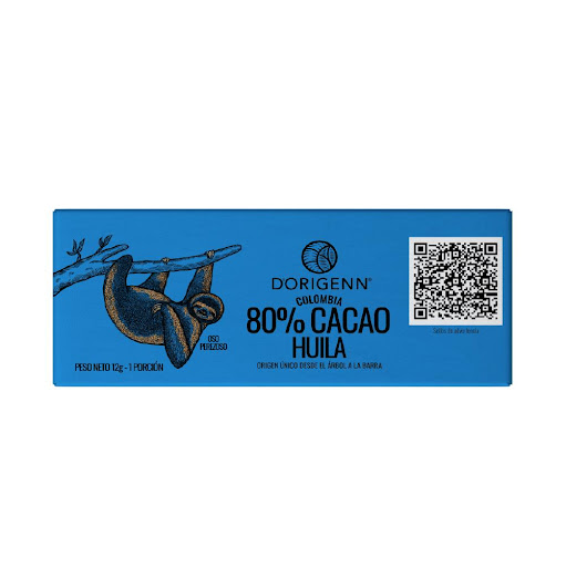 BARRA DE CHOCOLATE DORIGENN 80% HUILA 12 GRM x 20 und D-ORIGENN CAJA x 20 Chocolate Premium en diferentes % de cacao que te otorgan una gran variedad de notas, sabores y aromas distintivos de cada región