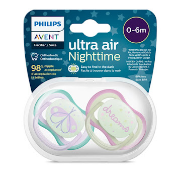Chupo Entretención Avent Ultra Air 0-6m Mariposa/Sueño x 2 und  