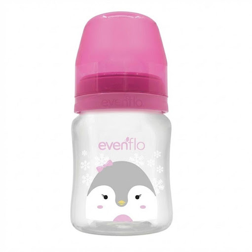 Biberón Cuello Ancho 9 Onzas Forest Rosado  - Evenflo EVENFLO UNIDAD x 1 UNIDAD Botella elaborada de polipropileno Cuello Ancho 9 Onzas Forest
