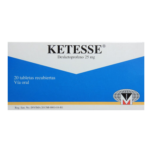 Ketesse Dexketoprofeno 25 mg Menarini Caja x 20 Tabletas