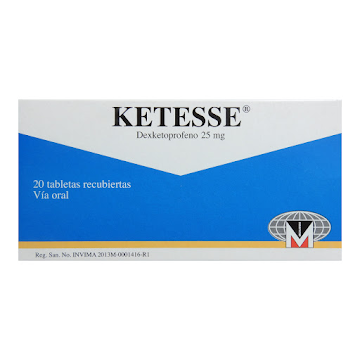 Ketesse Dexketoprofeno 25 mg Menarini Caja x 20 Tabletas  