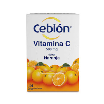 Cebión Vitamina C 500 Mg P&G Sabor Naranja Caja x 144 Tabletas Masticables  