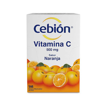 Cebión Vitamina C 500 Mg P&G Sabor Naranja Caja x 144 Tabletas Masticables  