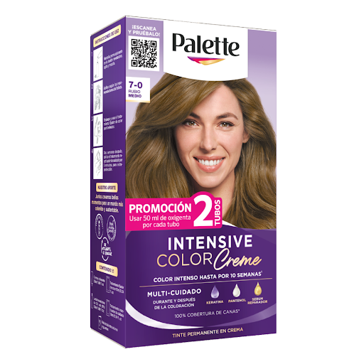 Tinte Palette Intensive Color Creme 7-0 Rubio Medio Caja x 1 und