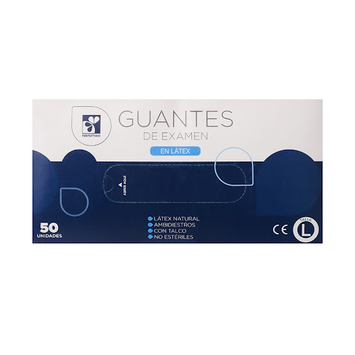 Guantes de Latex de   Examen Farmatodo L Caja x 50 und