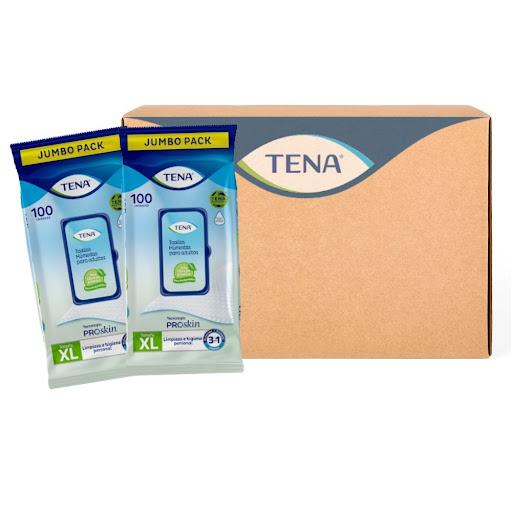 Toallas Húmedas Tena Para Adultos Tamaño XL Sin Alcohol x100 Und. Caja x 6 Tena Caja x 12 x 6 Toallas Húmedas Tena 3 En 1 Paquete X 100 Und biodegradable.